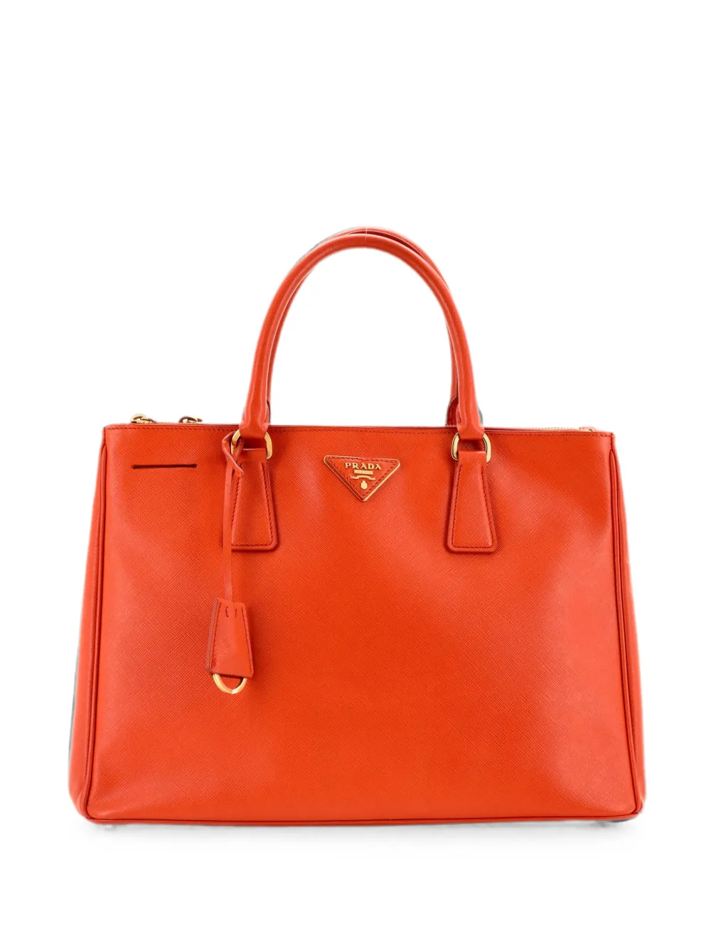 Prada Pre-Owned Double Zip Lux Saffiano Leather Medium tote bag - Orange