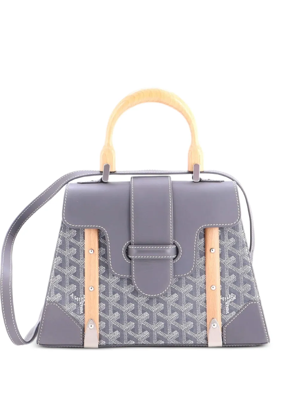 Goyard Pre-Owned Saigon Top Handle Bag Coated Canvas with Leather PM satchel - Grau