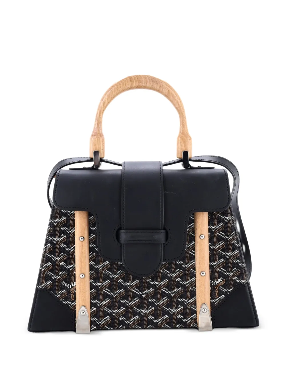 Goyard Pre-Owned Saigon Top Handle Bag Coated Canvas with Leather PM satchel - Schwarz