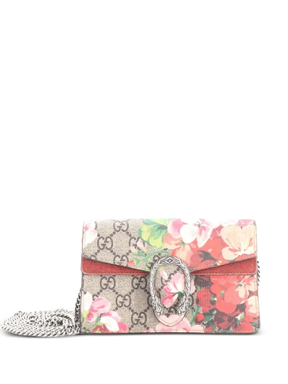 Gucci Pre-Owned Dionysus Bag Blooms Print GG Coated Canvas Super Mini crossbody bag - Marrone