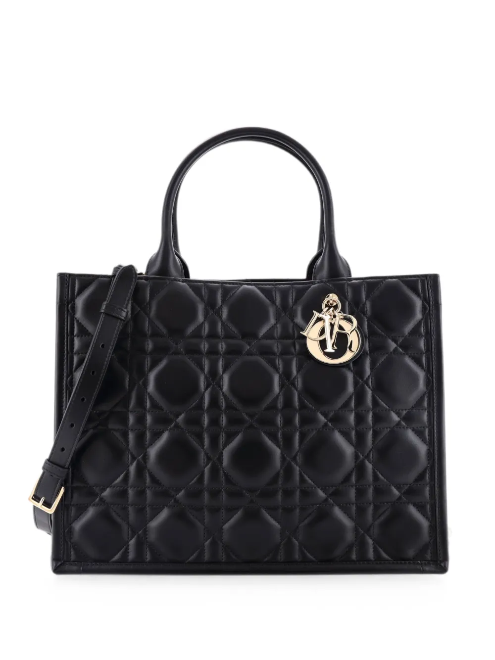 Christian Dior Pre-Owned Book with Strap Cannage Quilt Lambskin Medium tote bag - Nero