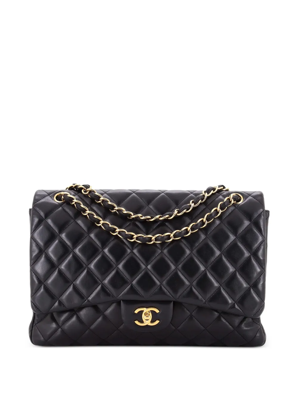 CHANEL Pre-Owned Classic Single Flap Bag Quilted Lambskin Maxi shoulder bag - Nero