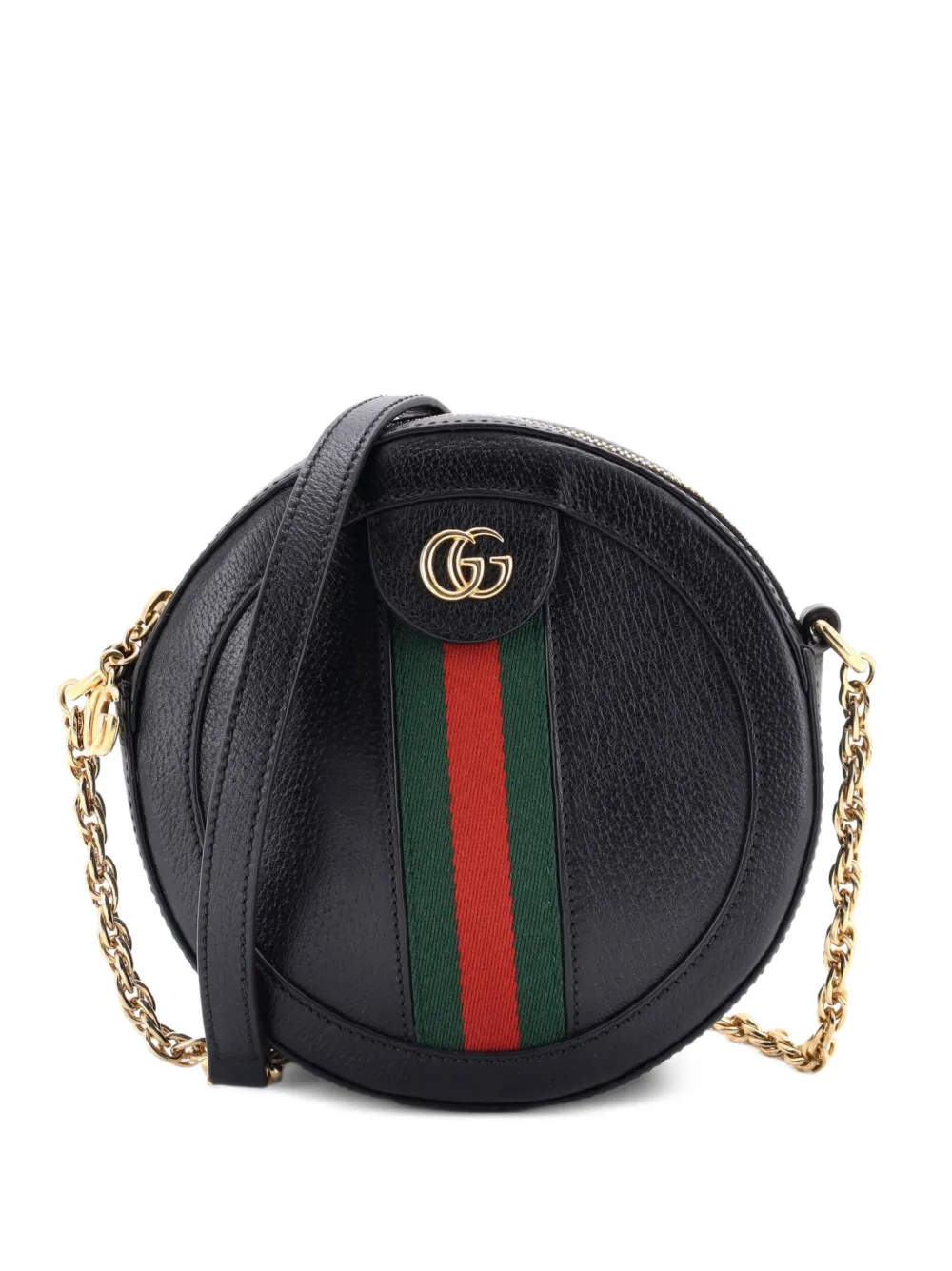 Gucci Pre-Owned Ophidia Round Shoulder Bag Leather Mini crossbody bag - Schwarz