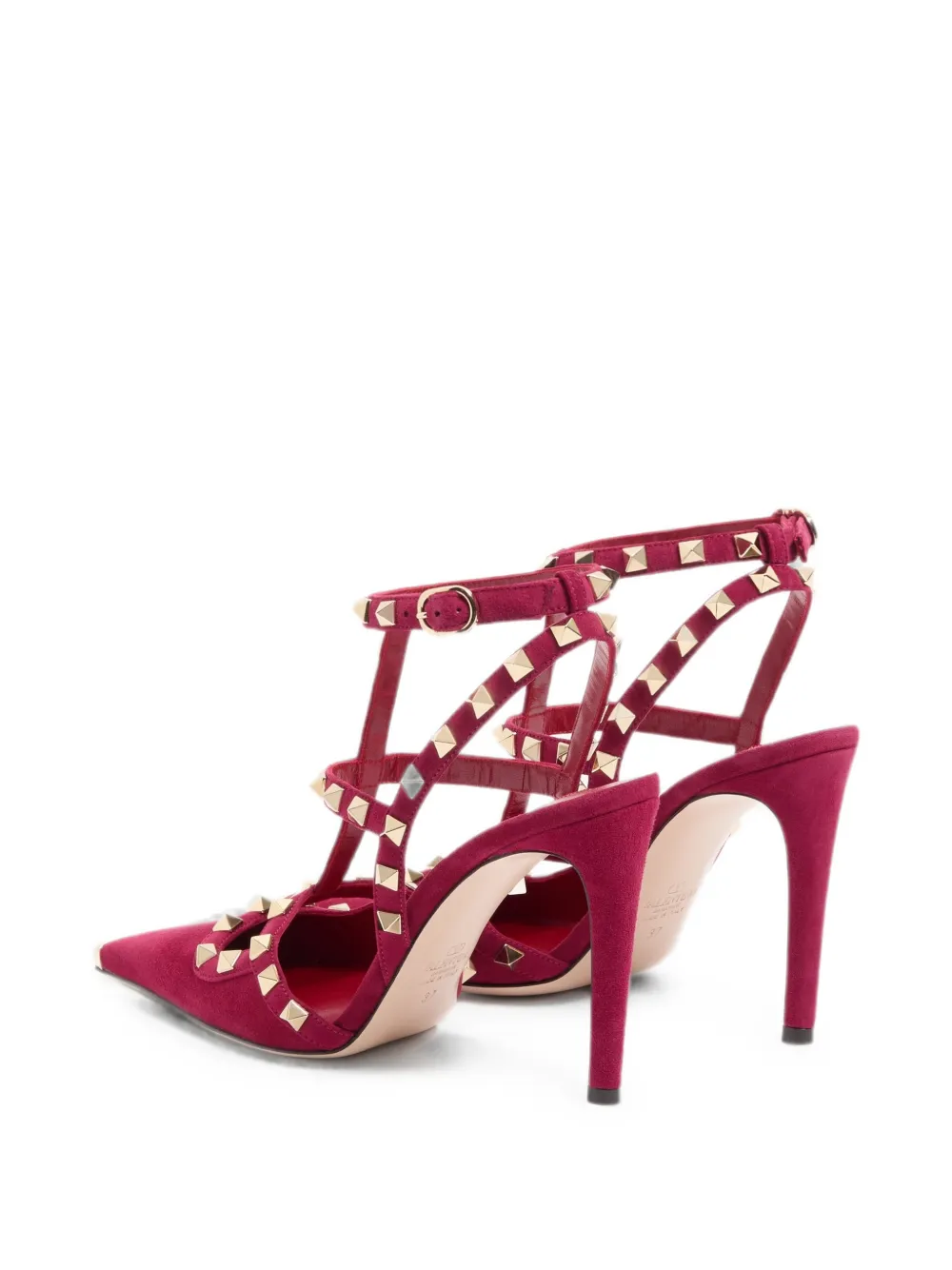 Valentino Garavani Rockstud suede pumps 100mm Roze