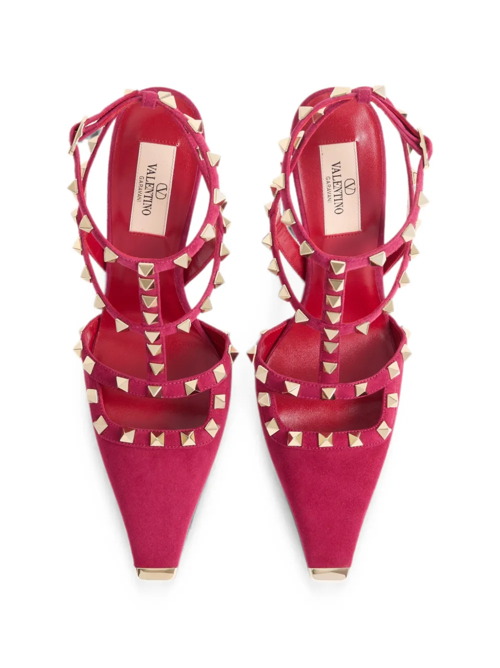 Valentino Garavani Rockstud suede pumps 100mm Roze