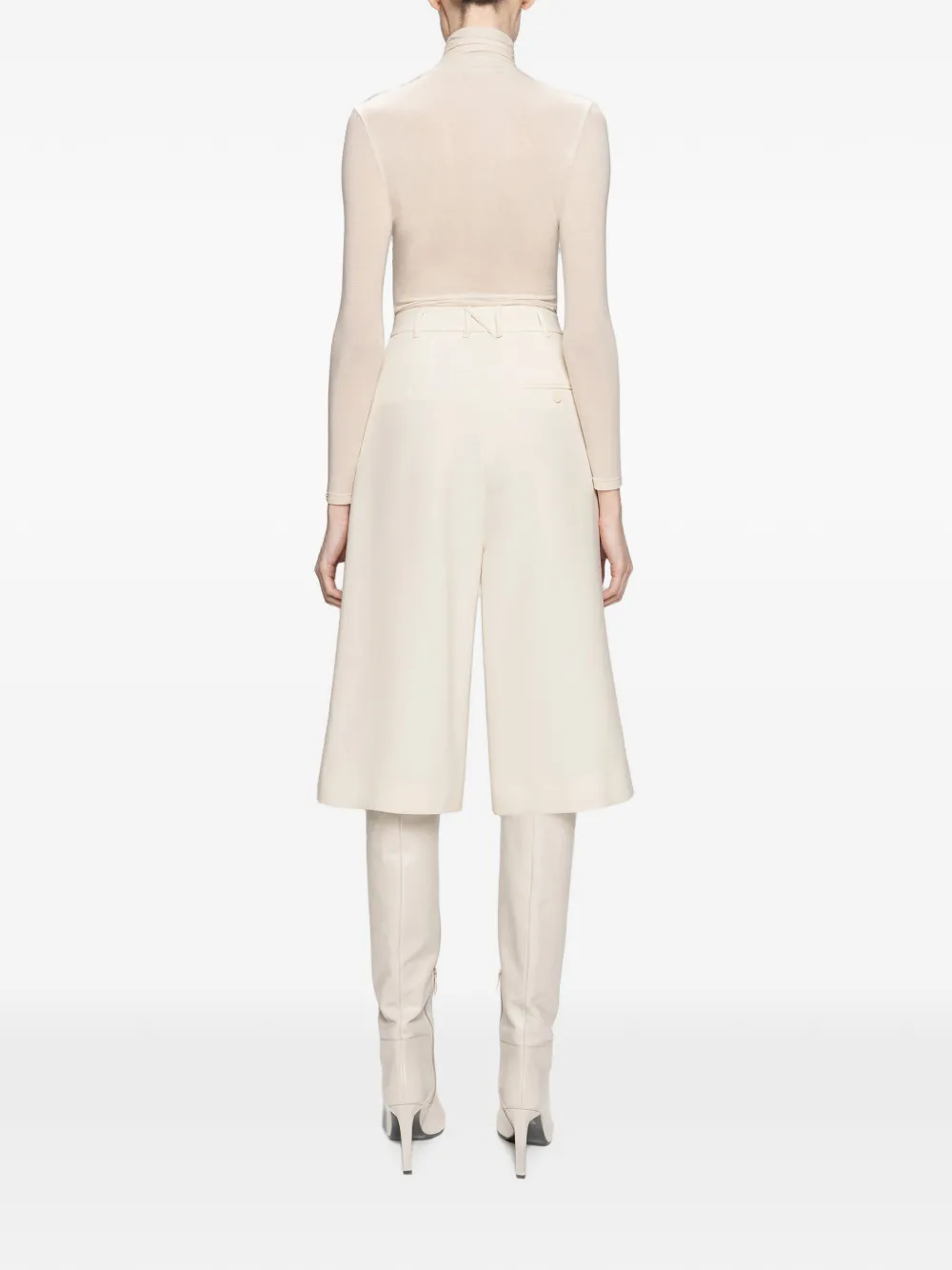 NISSA High-waist bermuda shorts Beige