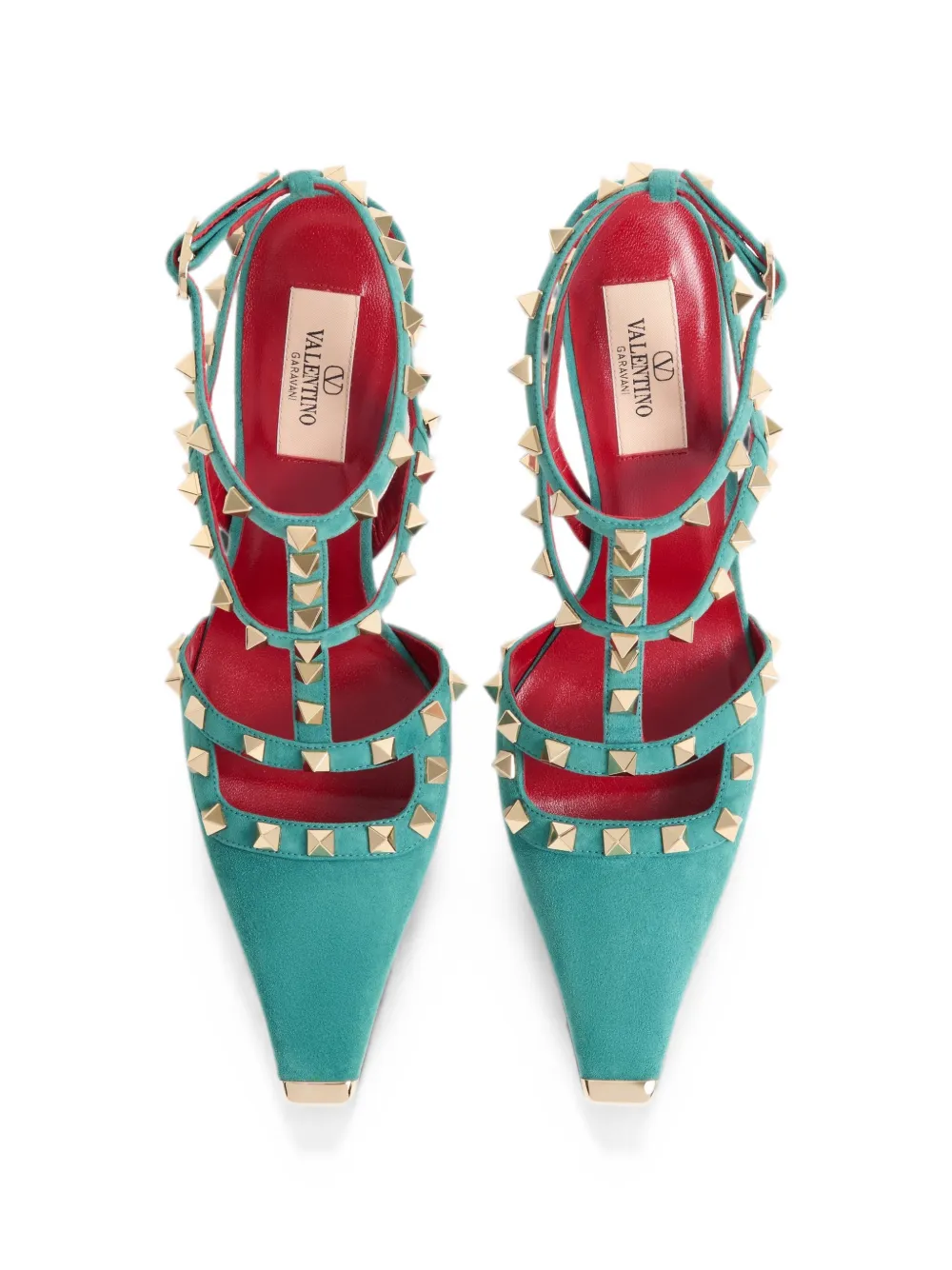 Valentino Garavani Rockstud suede pumps 100mm Groen