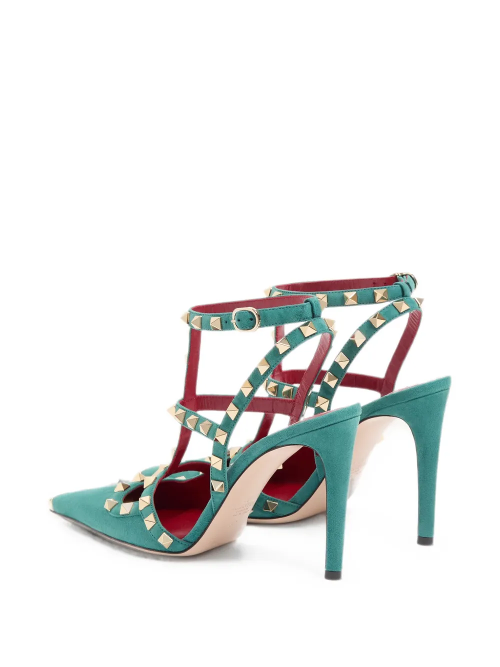 Valentino Garavani Rockstud suede pumps 100mm Groen