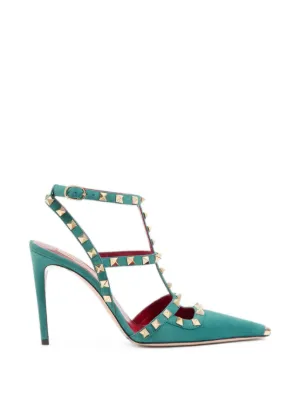 Valentino Garavani ロックスタッズ パンプス 100mm | グリーン