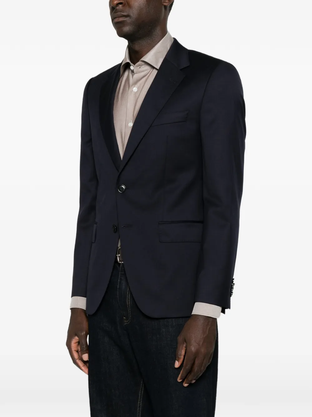 BOSS Blazer met enkele rij knopen Blauw