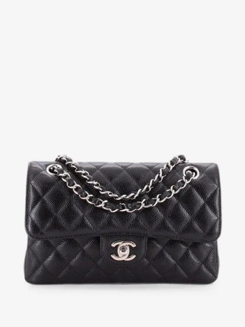 CHANEL Pre-Owned Classic Double Flap Bag Quilted Caviar Small shoulder bag