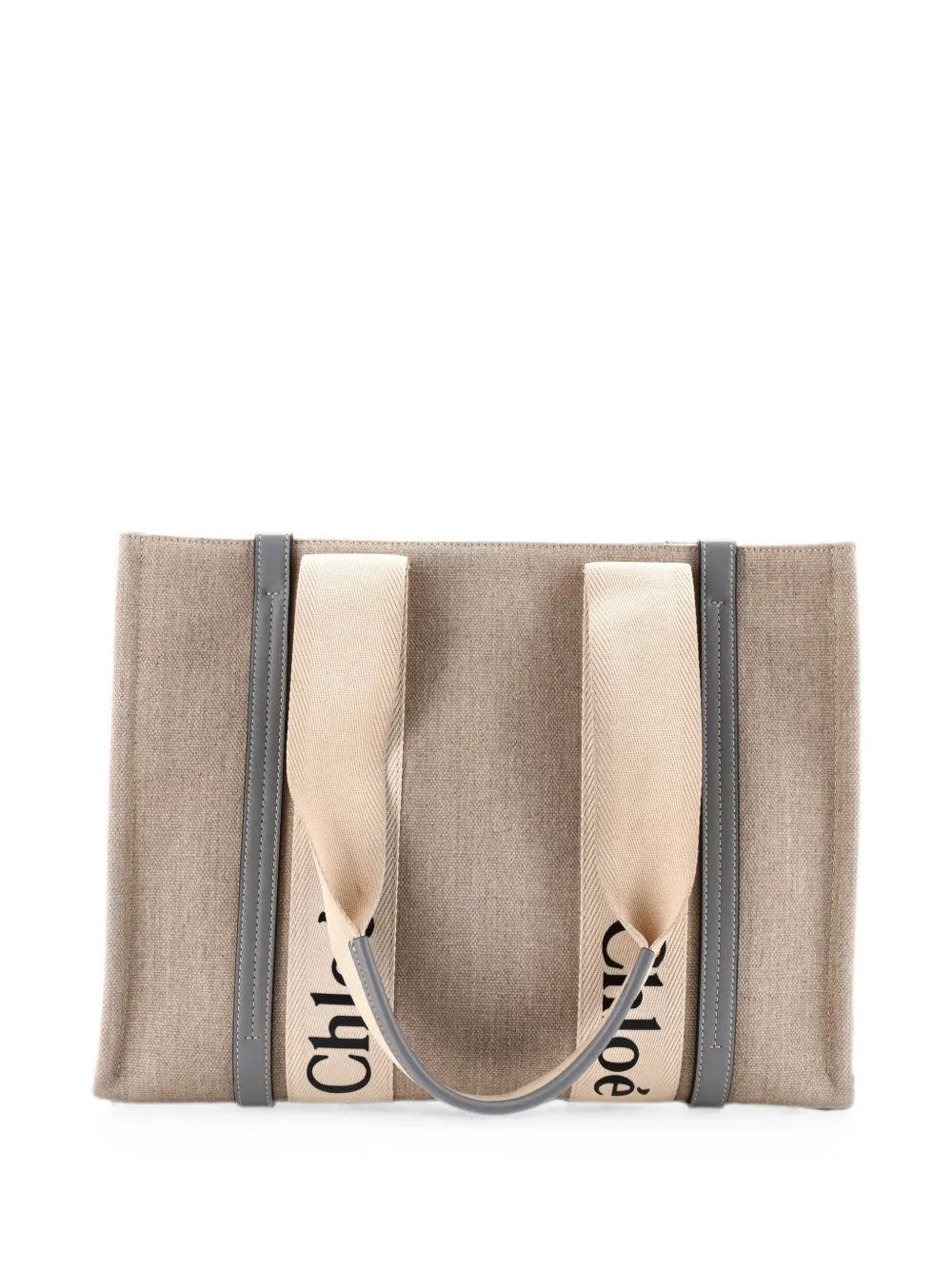 Chloé Pre-Owned Woody Canvas with Leather Medium tote bag - Blu