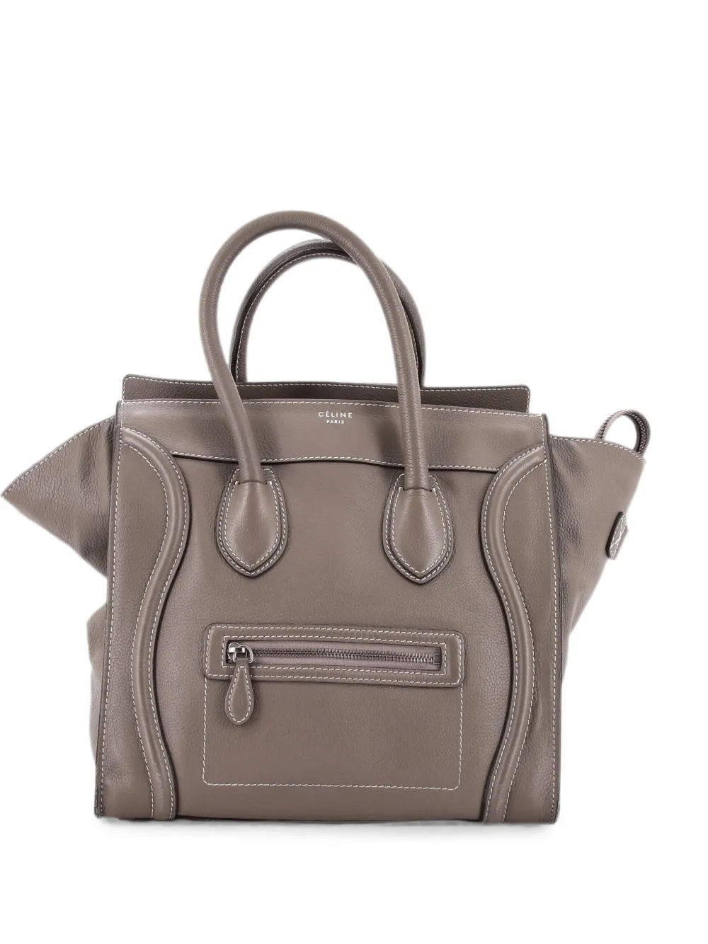 Celine Pre-Owned Mini Luggage Bag Tote Bag aus gekörntem Leder - Grau