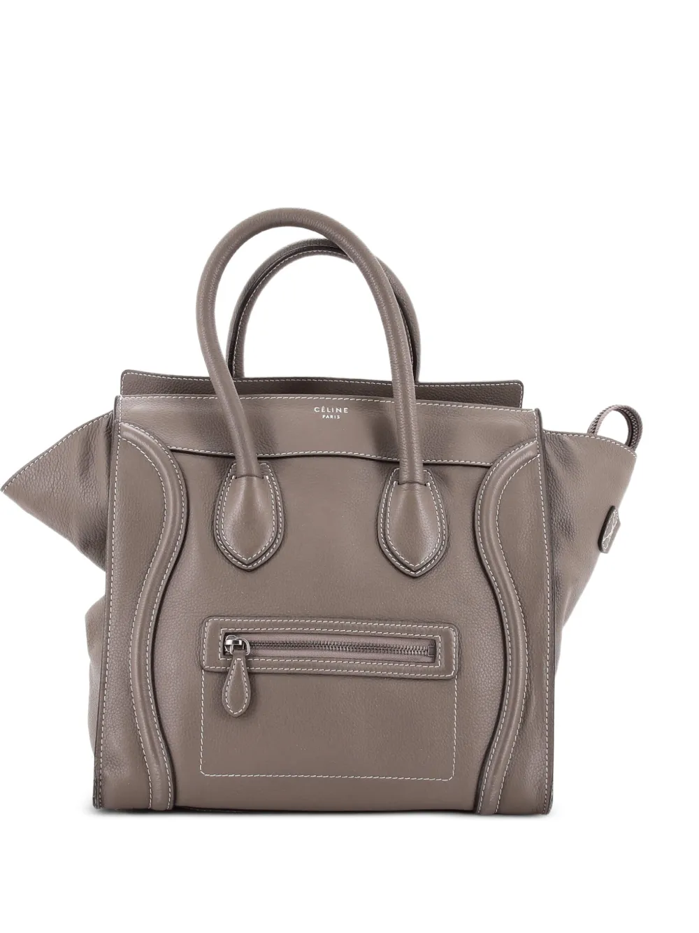 Celine Pre-Owned Luggage Bag Grainy Leather Mini tote bag - Grigio