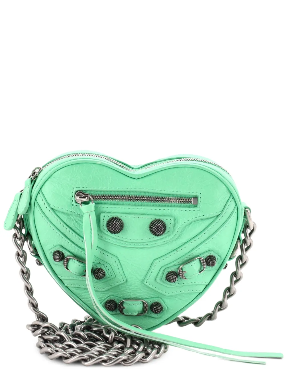 Balenciaga Pre-Owned Mini Le Cagole Giant Studs Heart Chain Umhängetasche - Grün