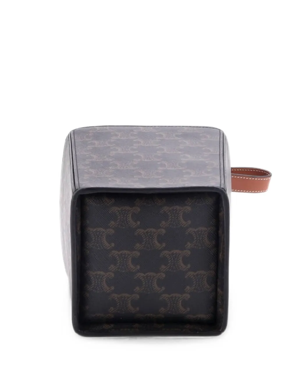 Celine Pre-Owned Strap Box Top Handle Bag Triomphe Coated Canvas satchel - Braun