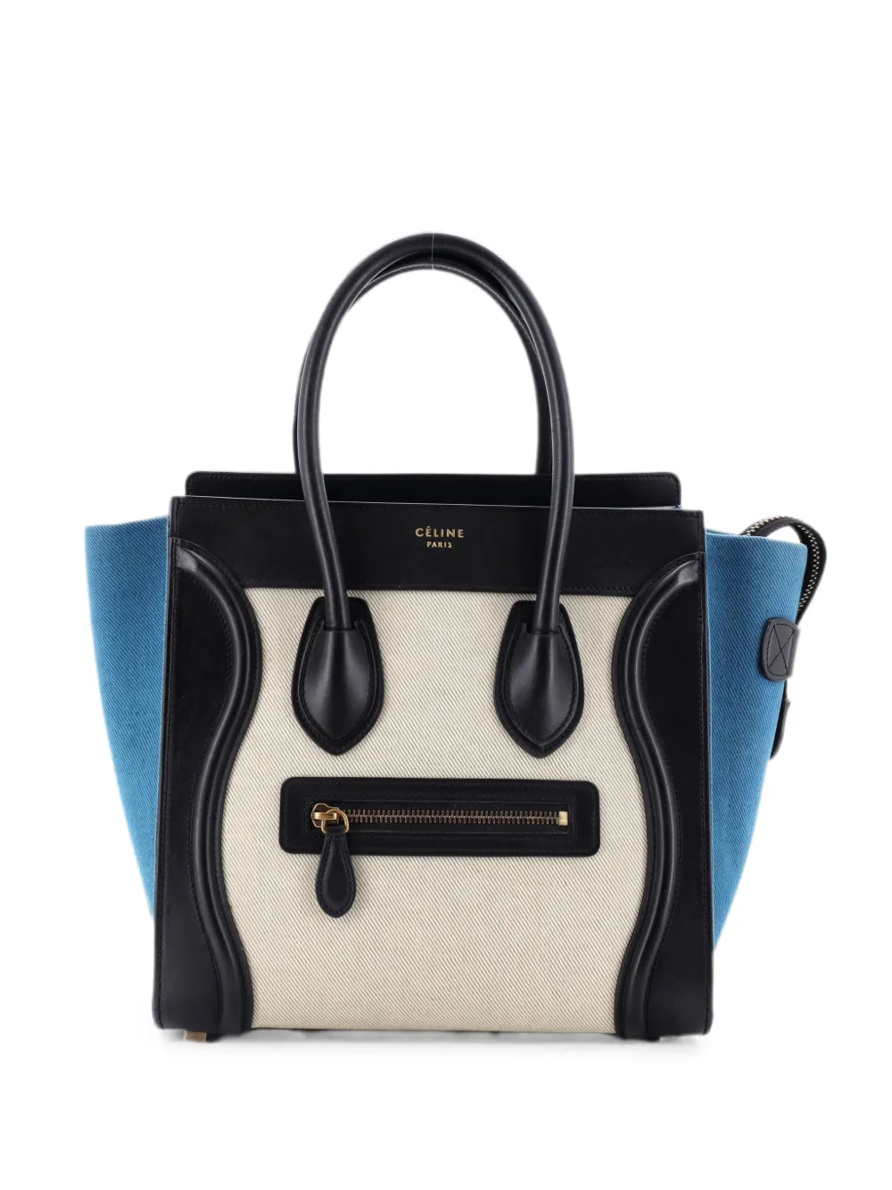 Celine Pre-Owned Luggage Bag Canvas and Leather Micro tote bag - Schwarz