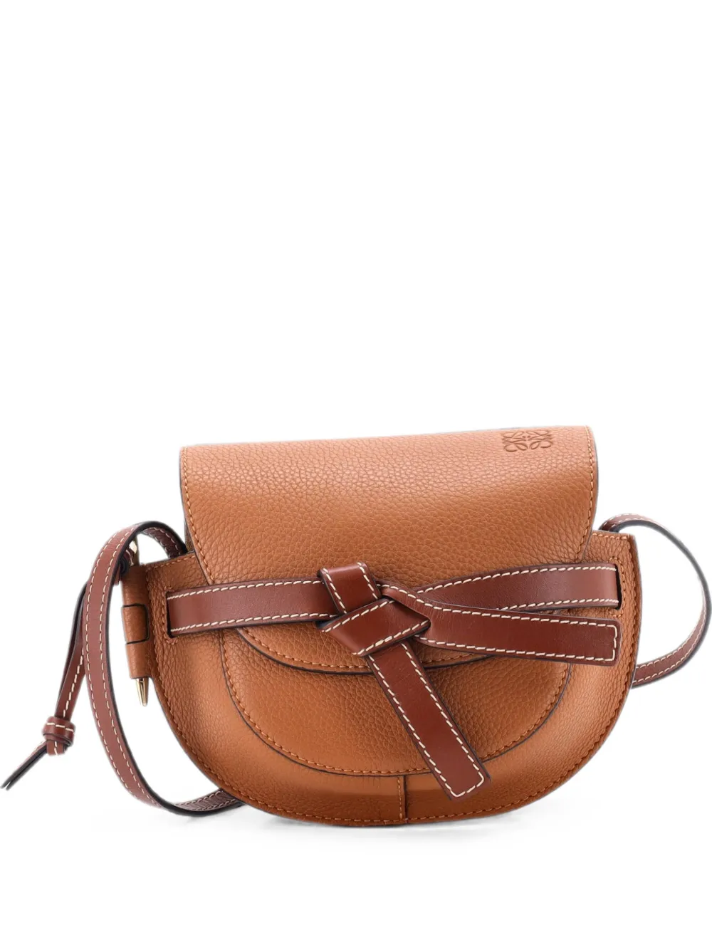 Pre-owned Loewe Gate Shoulder Bag Leather Mini Crossbody Bag In Brown