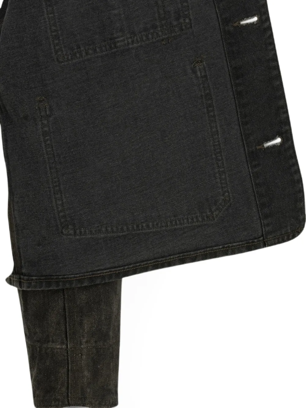 A.PRESSE Engineer kraagloos denim jack met meerdere zakken Zwart
