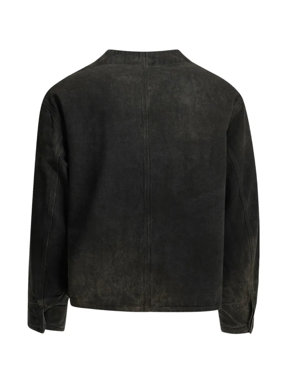 A.PRESSE Engineer kraagloos denim jack met meerdere zakken Zwart