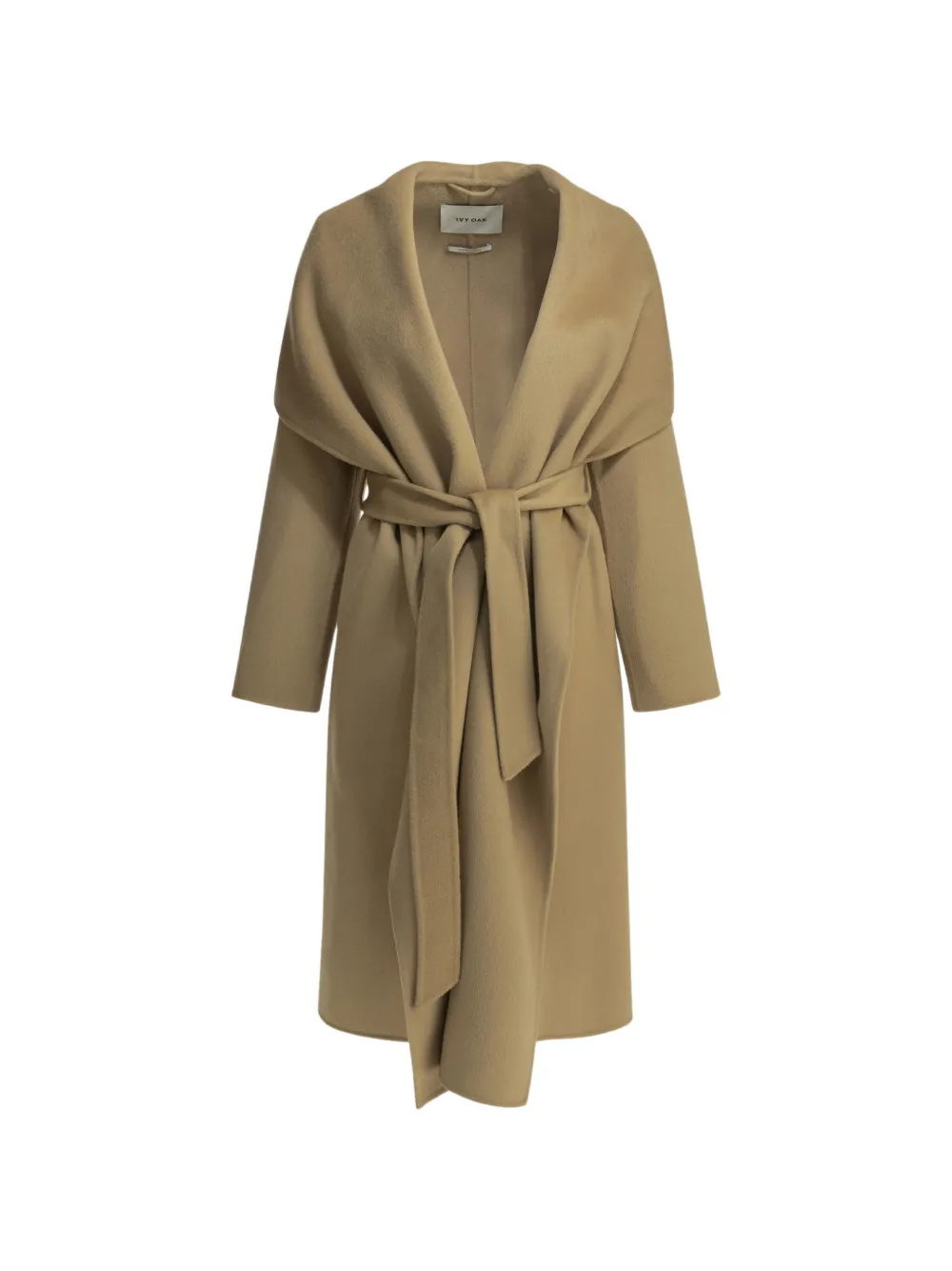 IVY OAK belted shawl-collar coat - Nude