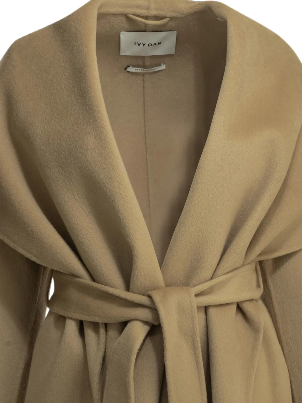 IVY OAK Jas met sjaalkraag en ceintuur Beige