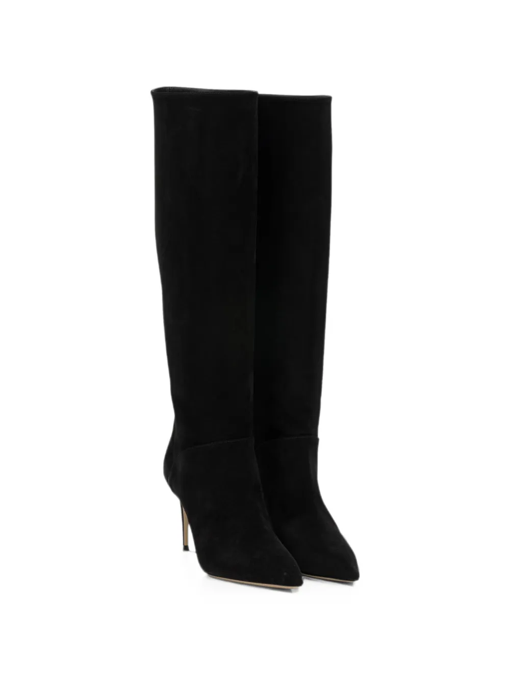 Casadei Renna suede pointed-toe knee-high boots Zwart
