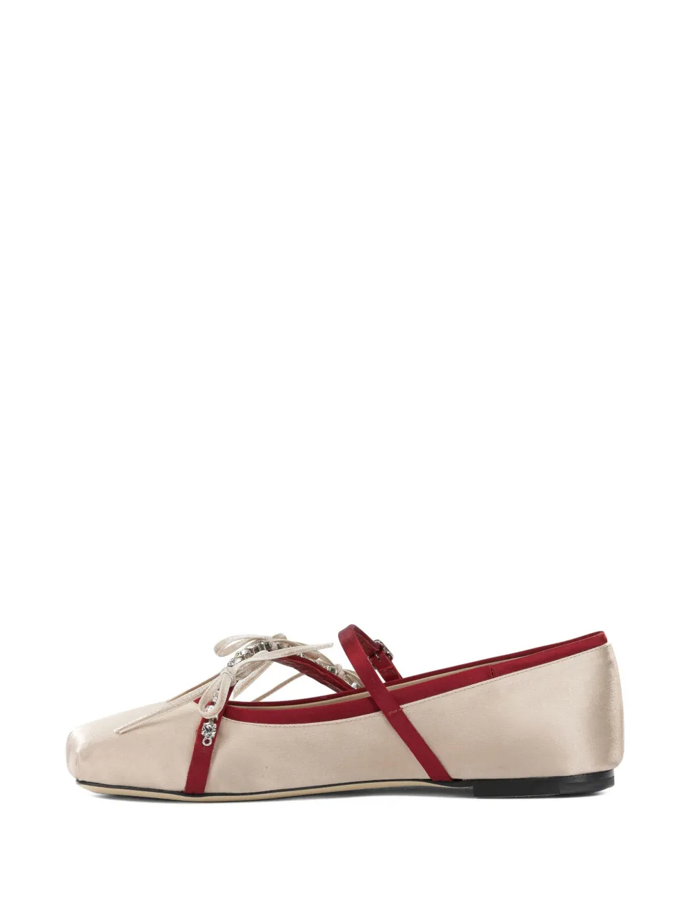 Jimmy Choo Loli crystal-embellished ballet flats Beige