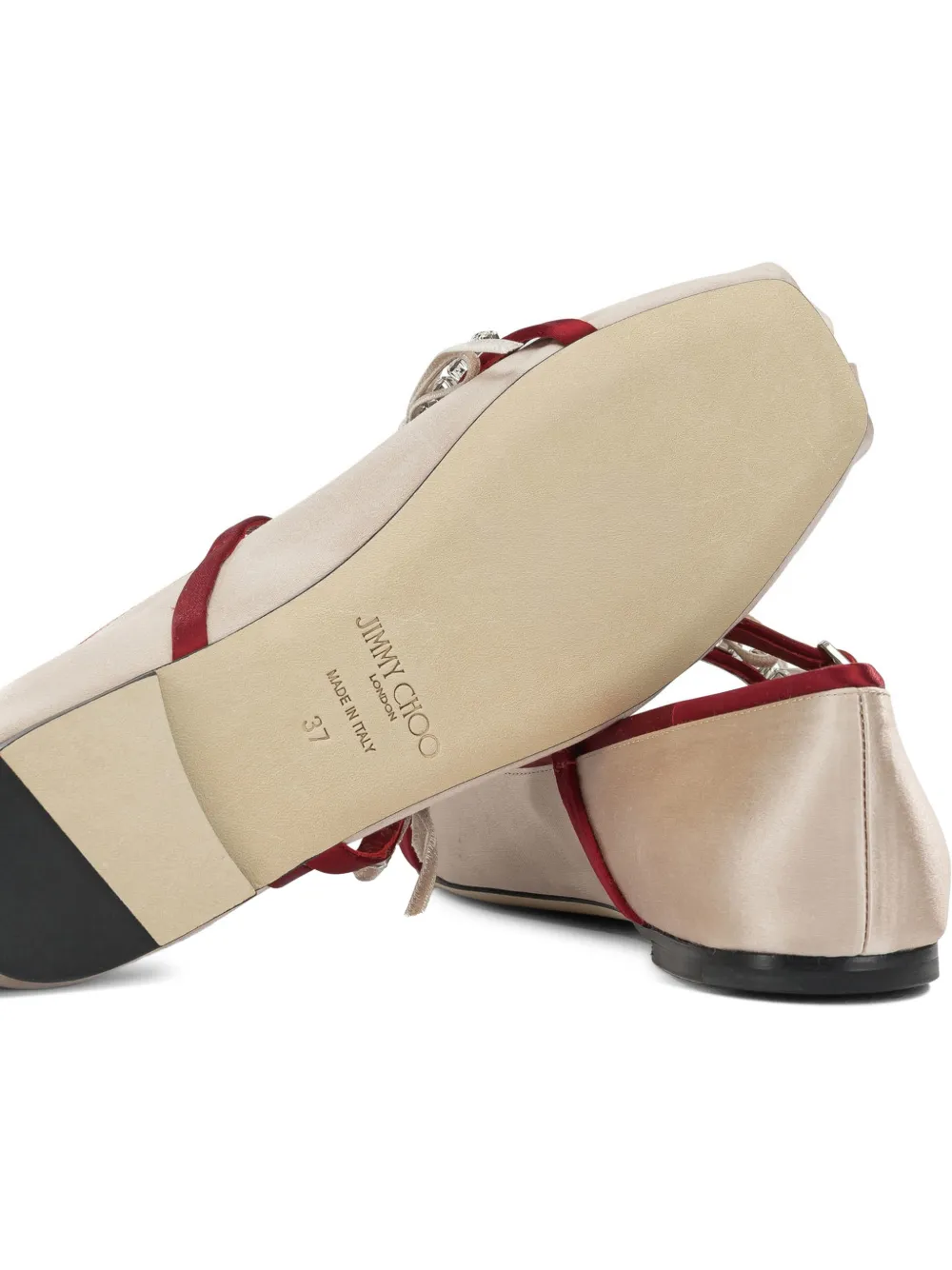 Jimmy Choo Loli crystal-embellished ballet flats Beige