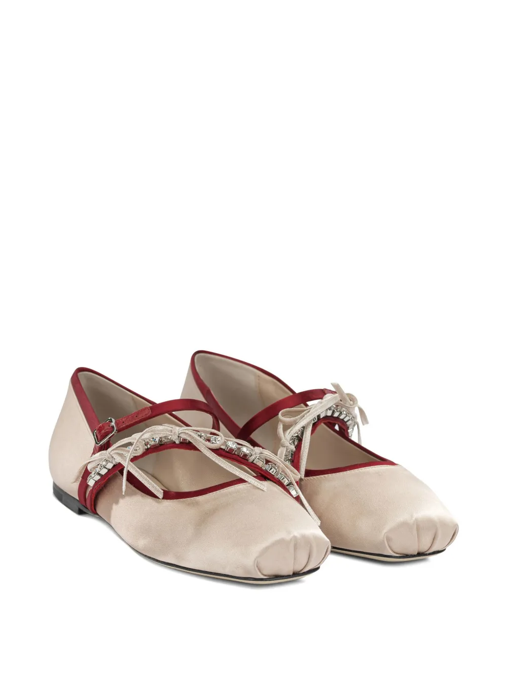 Jimmy Choo Loli crystal-embellished ballet flats Beige