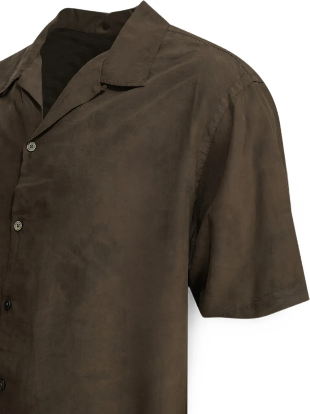 A.PRESSE Natural Dyed overhemd met korte mouwen Bruin