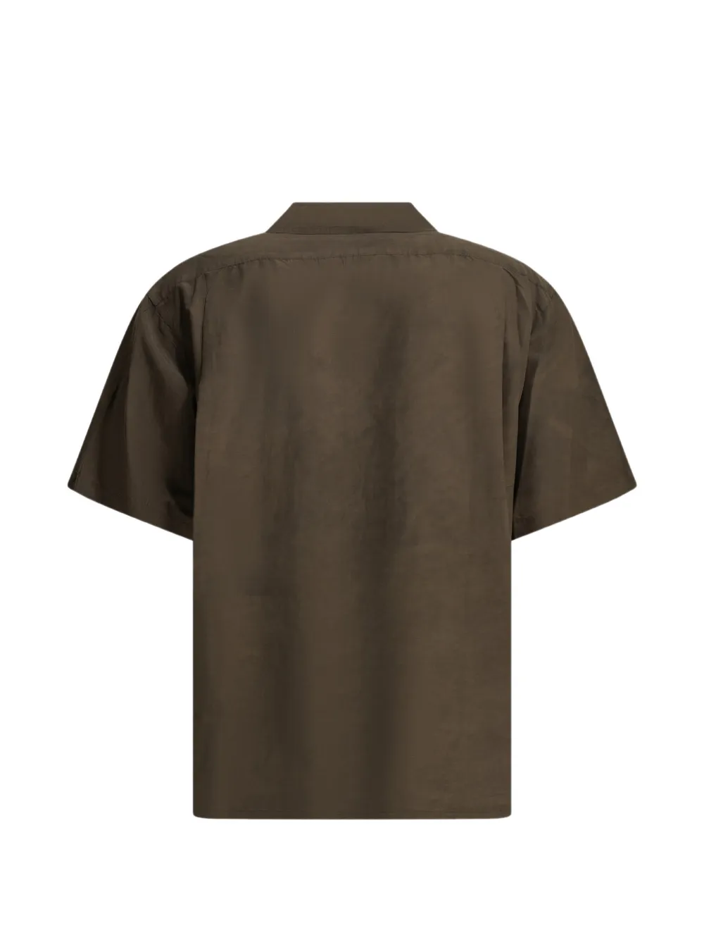 A.PRESSE Natural Dyed overhemd met korte mouwen Bruin
