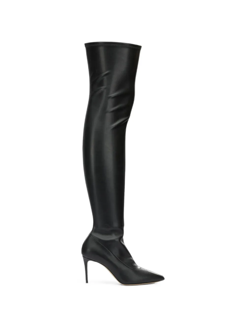 Casadei pointed-toe over-the-knee boots Zwart