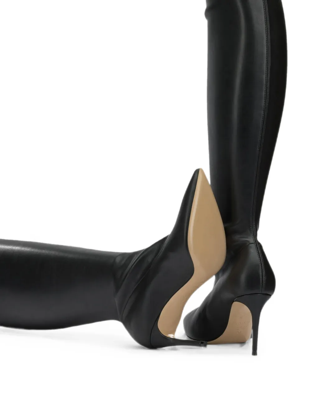 Casadei pointed-toe over-the-knee boots Zwart