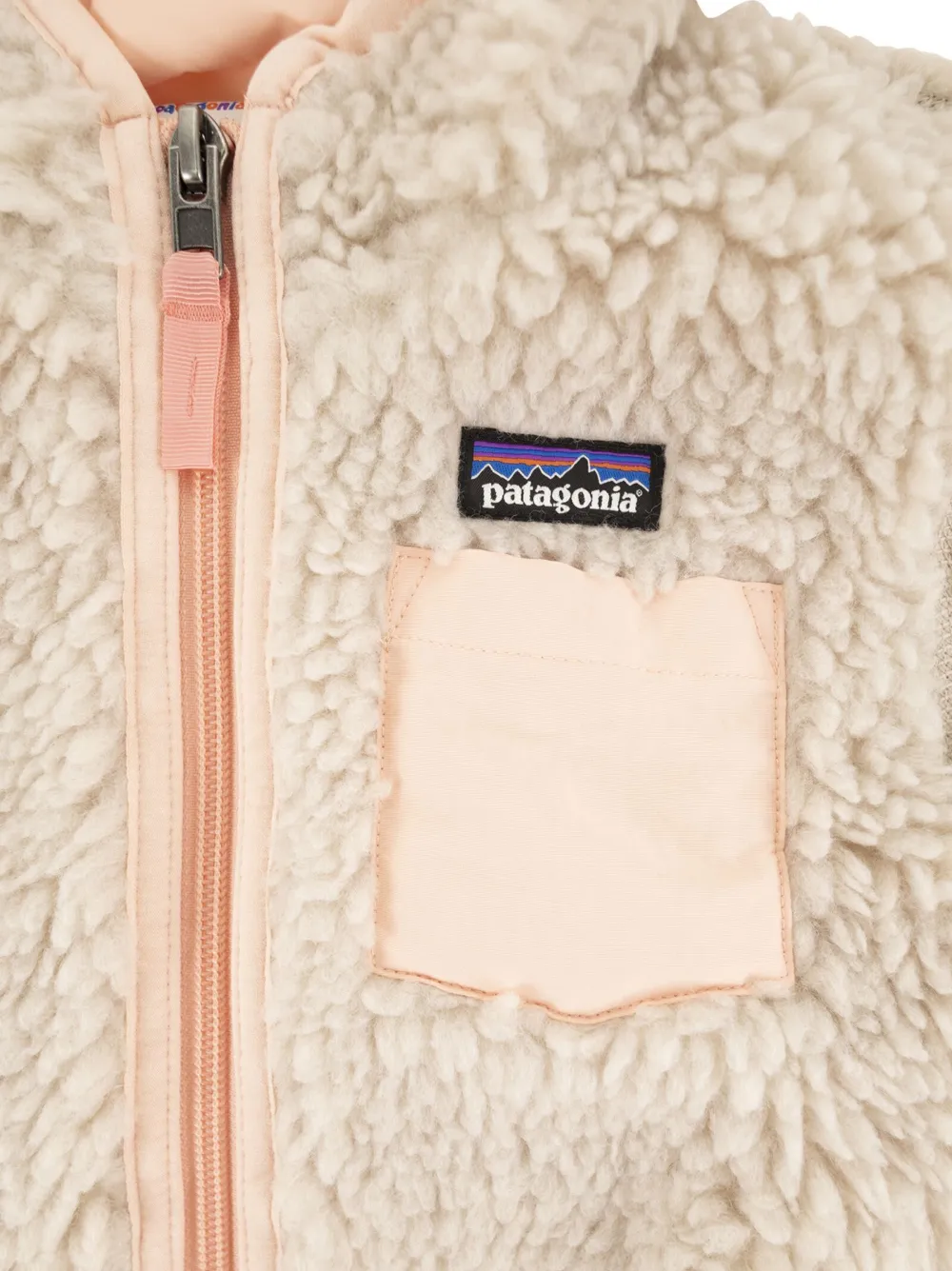 Patagonia Kids Sherpa fleece jack met capuchon Beige