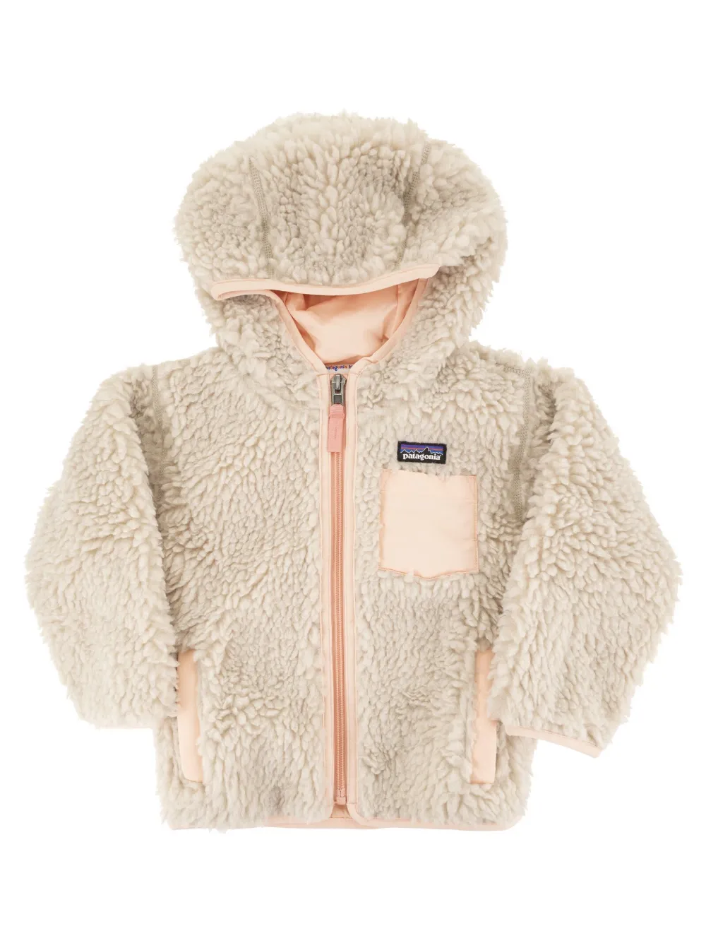 Patagonia Kids Sherpa fleece jack met capuchon Beige