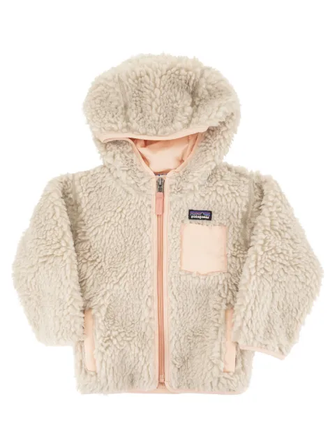 Patagonia Kids hooded sherpa fleece jacket