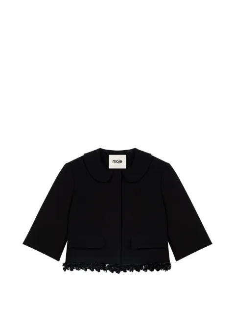 Maje sequin-embellished cropped blazer