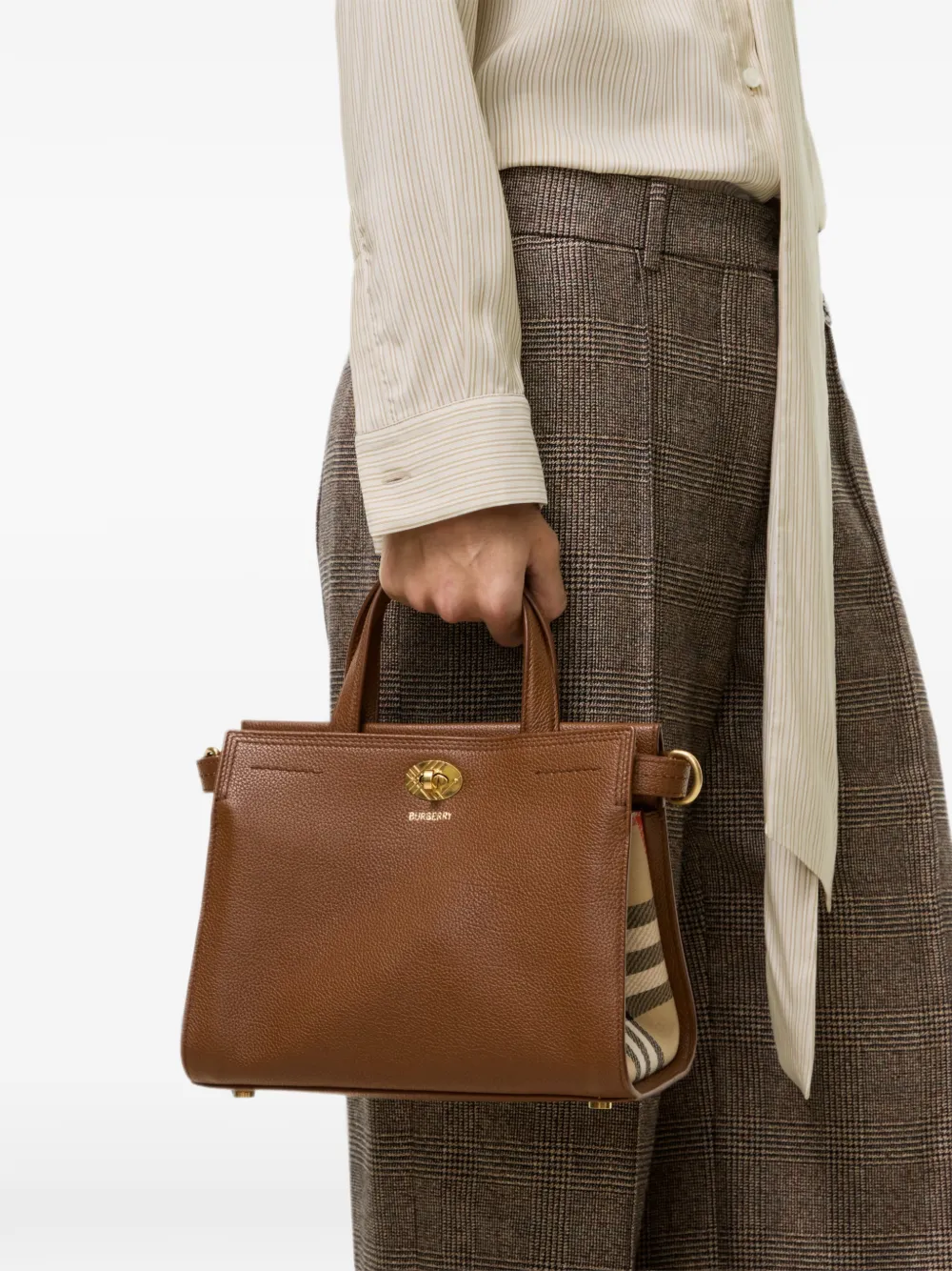 Burberry Cotswolds geruite mini-shopper Bruin