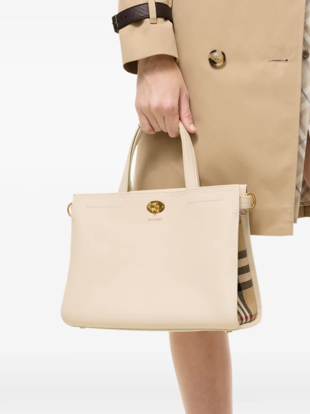 Burberry Kleine Cotswolds Check tote Beige