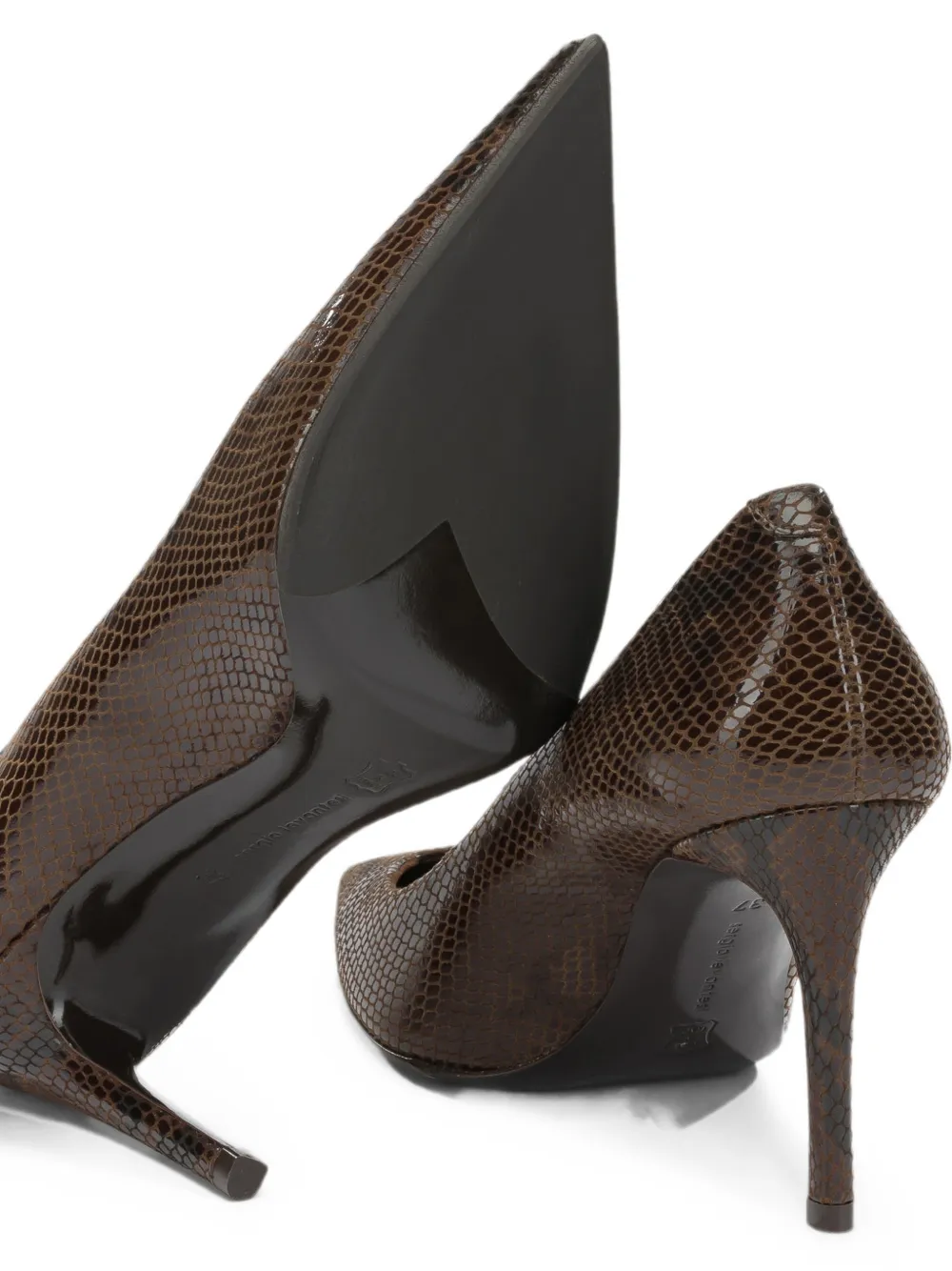 Sergio Levantesi snakeskin-effect pointed-toe pumps Bruin