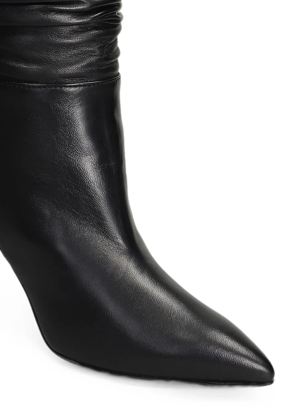 Via Roma 15 ruched pointed-toe boots Zwart