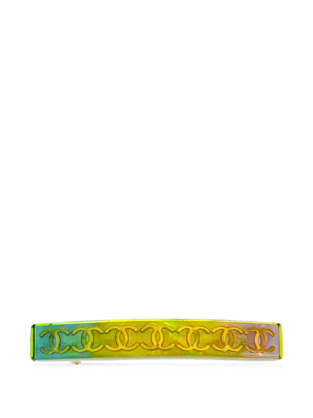 CHANEL Pre-Owned 1997 interlocking CC hair clip - Grün
