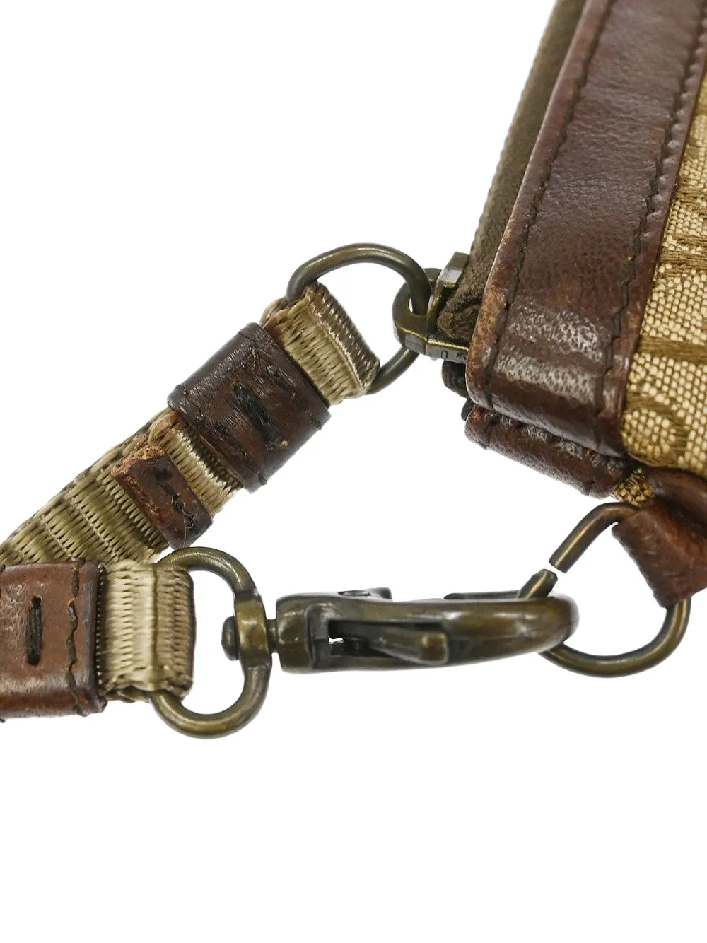 Dior Pre-owned 2001 Trotter Buckle Clutch Bag in Neutrals, view 4
