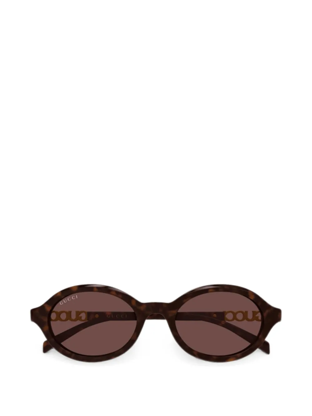 Gucci Eyewear 3D Block Logo oval sunglasses - Marrone