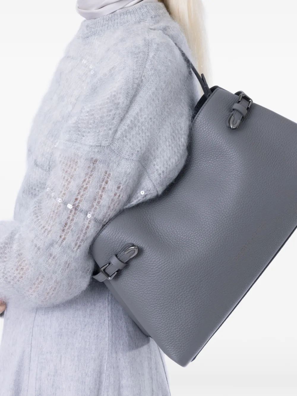 Brunello Cucinelli Essence East West shoulder bag Grijs