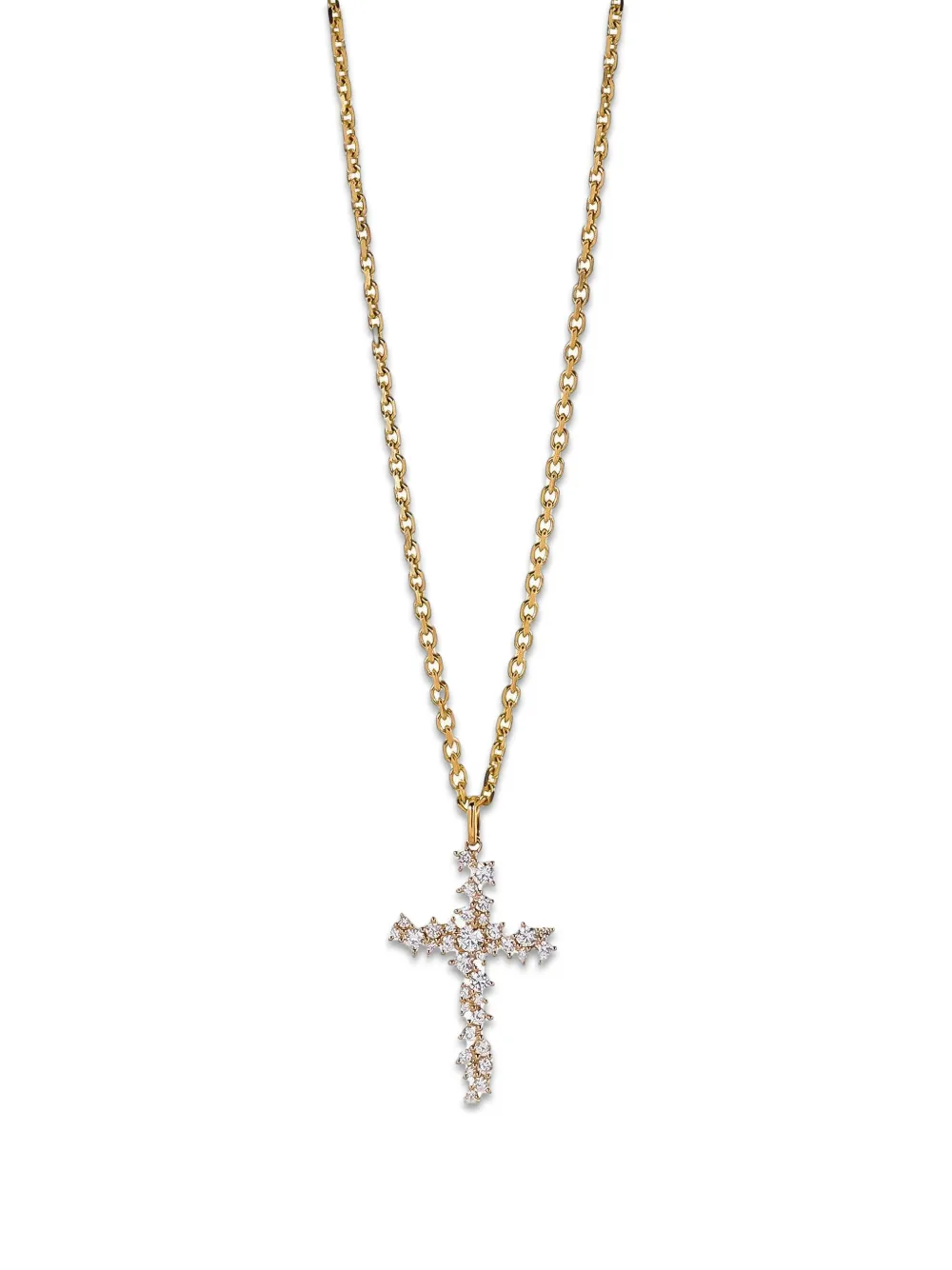 Sydney Evan Cocktail Cross diamond necklace - Gold