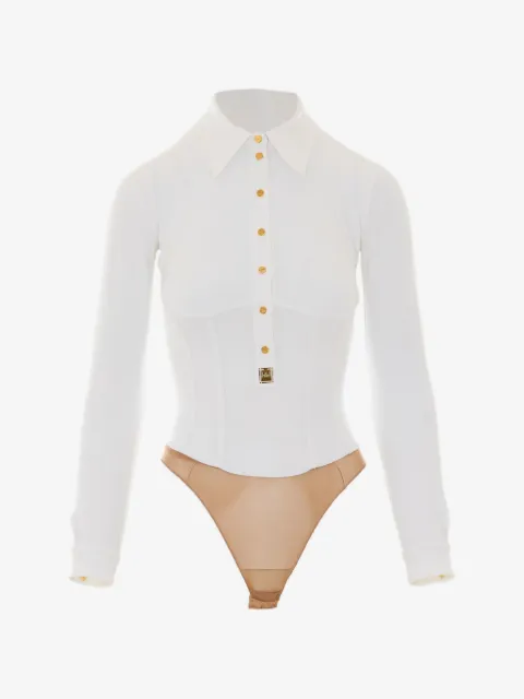 Elisabetta Franchi body manga larga con botones