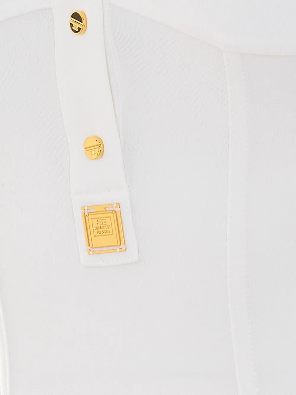 Elisabetta Franchi Button-up romper Wit