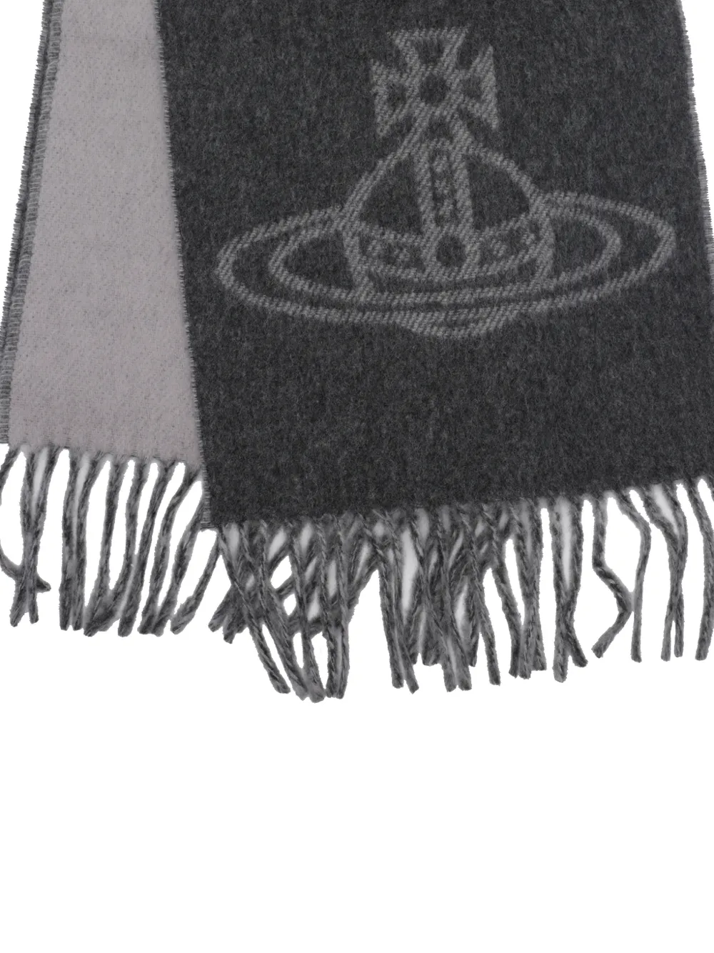 Vivienne Westwood Sjaal met franje en Orb-logo Grijs